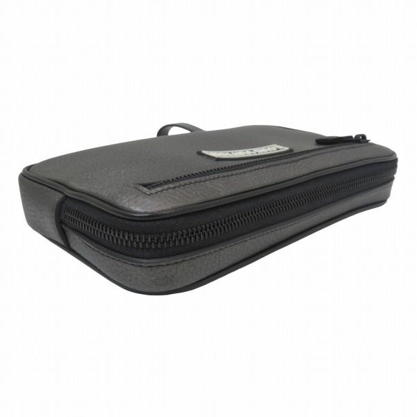 Louis Vuitton Alpha Clutch Leather Gray