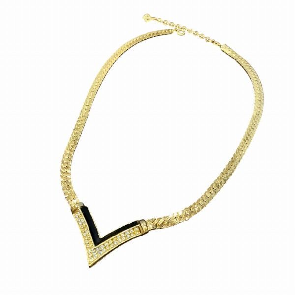 Dior Vintage V-shaped Rhinestone Necklace