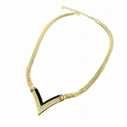 Dior Vintage V-shaped Rhinestone Necklace