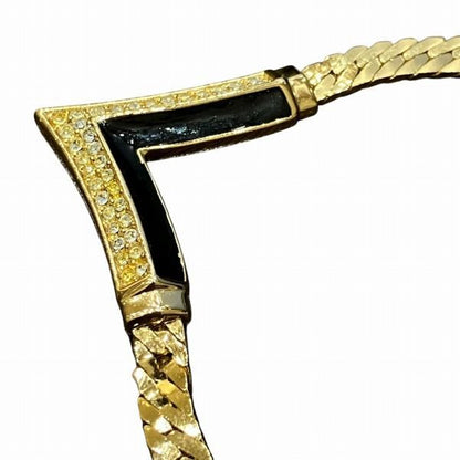 Dior Vintage V-shaped Rhinestone Necklace