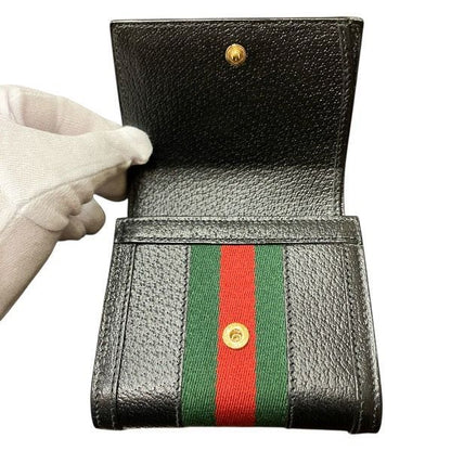 Gucci Offdia Black Leather Bifold Wallet