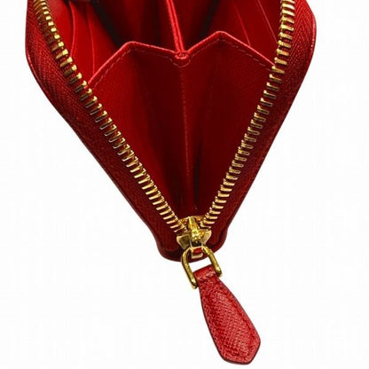 Prada 268 Compact Wallet Zip Around Coin Case