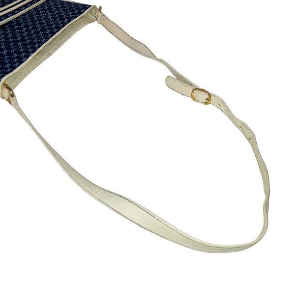 Gucci Vintage Navy White Leather Shoulder Bag
