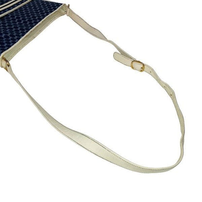 Gucci Vintage Navy White Leather Shoulder Bag