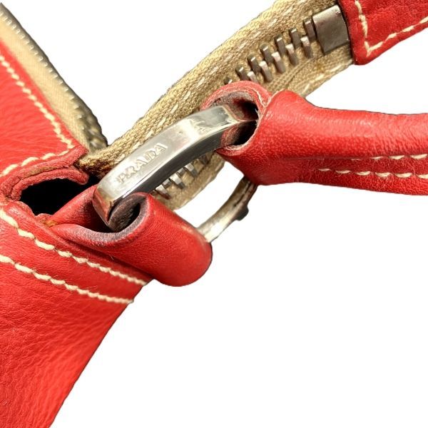 Prada Magenta Red Leather Shoulder Bag
