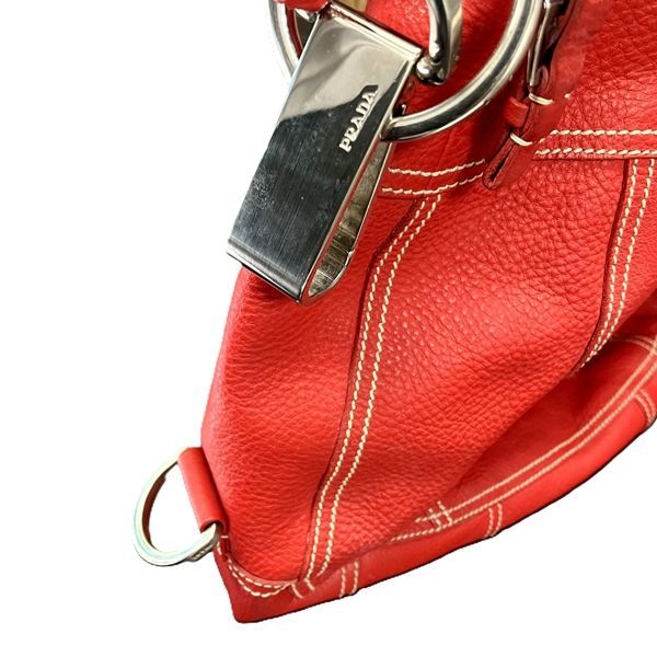 Prada Magenta Red Leather Shoulder Bag