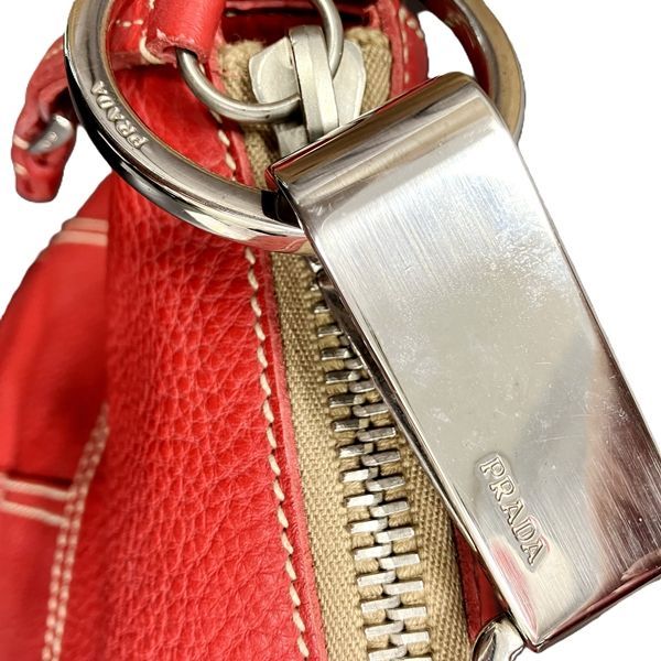 Prada Magenta Red Leather Shoulder Bag