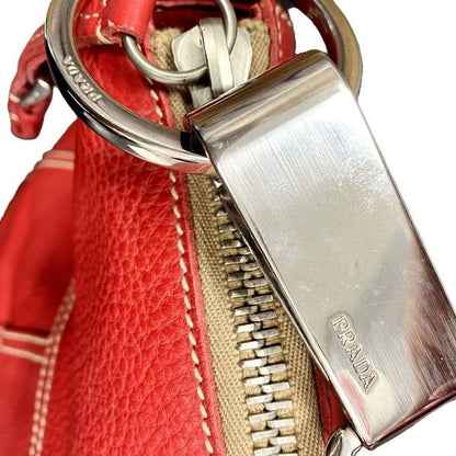 Prada Magenta Red Leather Shoulder Bag
