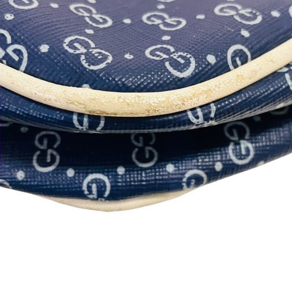 Gucci Vintage Navy White Leather Shoulder Bag