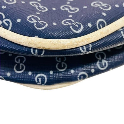 Gucci Vintage Navy White Leather Shoulder Bag