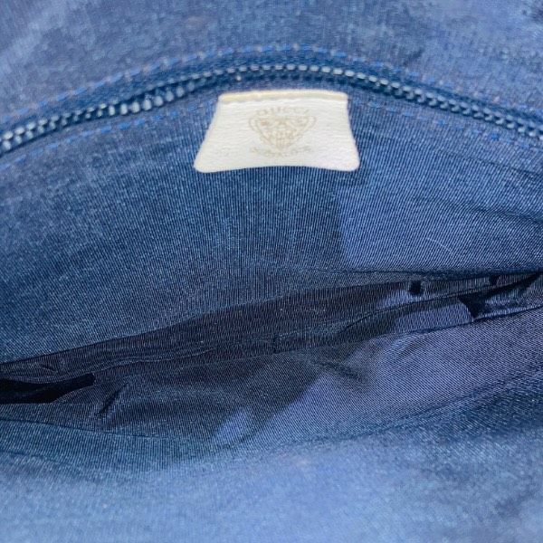 Gucci Vintage Navy White Leather Shoulder Bag