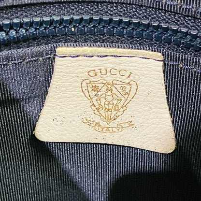 Gucci Vintage Navy White Leather Shoulder Bag