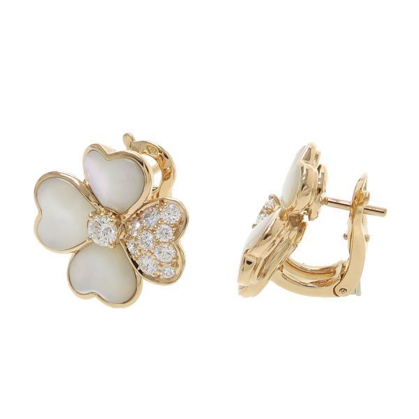 Van Cleef & Arpels Cosmos Diamond Earrings Small Mother of Pearl