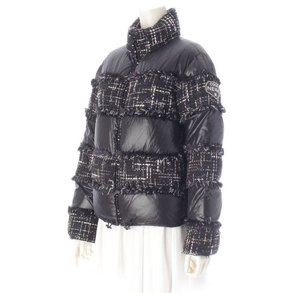 Chanel Coco Neige Tweed Contrast Down Jacket Black