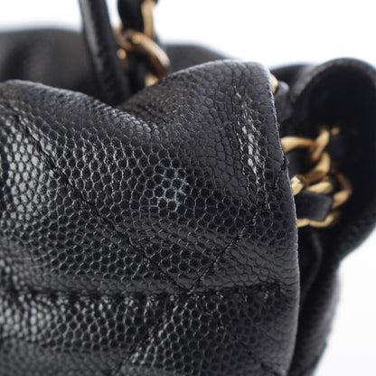 Chanel Caviar Leather 22 Mini Chain Shoulder Bag So Black