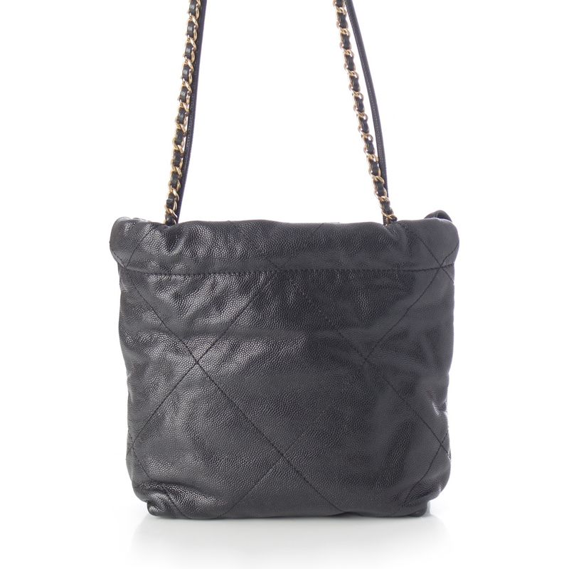 Chanel Caviar Leather 22 Mini Chain Shoulder Bag So Black