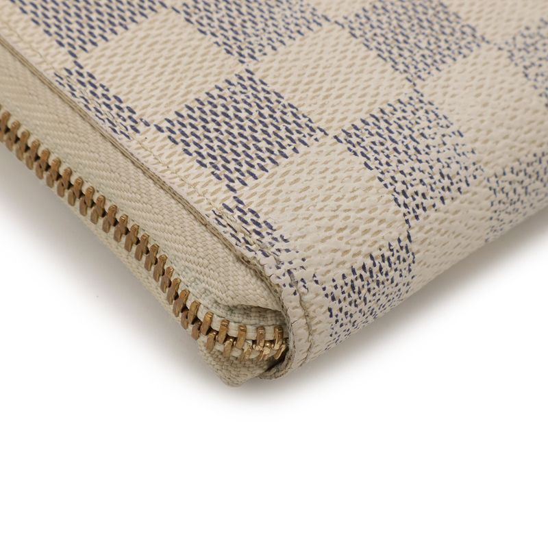 Louis Vuitton Damier Azur Zippy Compact Wallet Zip Around Bifold