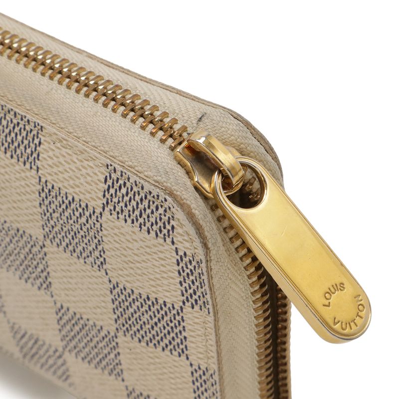 Louis Vuitton Damier Azur Zippy Compact Wallet Zip Around Bifold