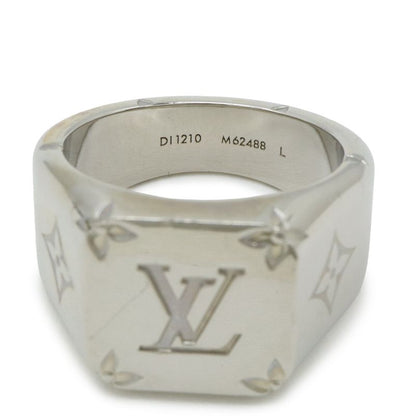 Louis Vuitton Signet Ring Monogram Metal Silver