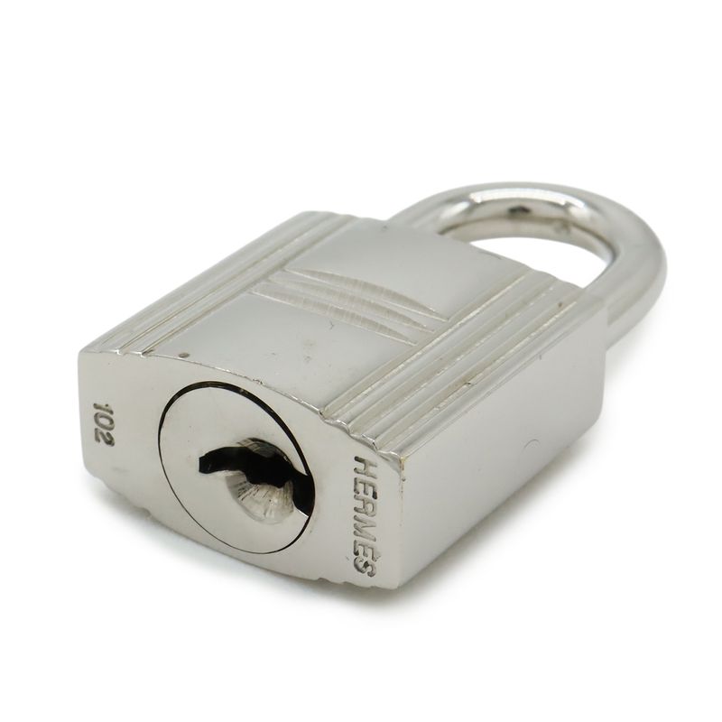 Hermes Cadena Padlock Key with Key Metal Silver