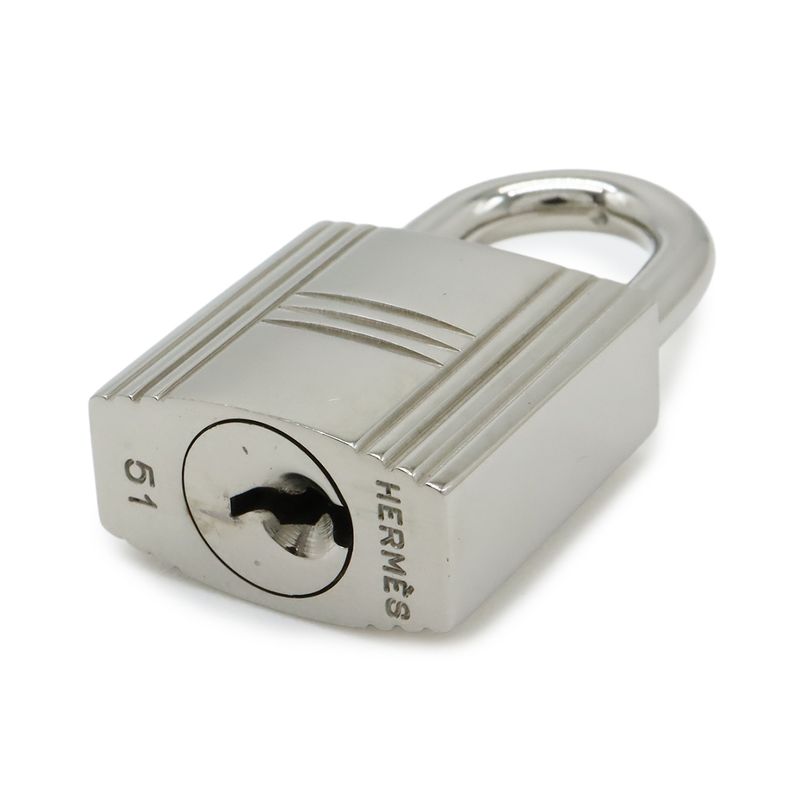 Hermes Cadena Padlock Key with Key Metal Silver