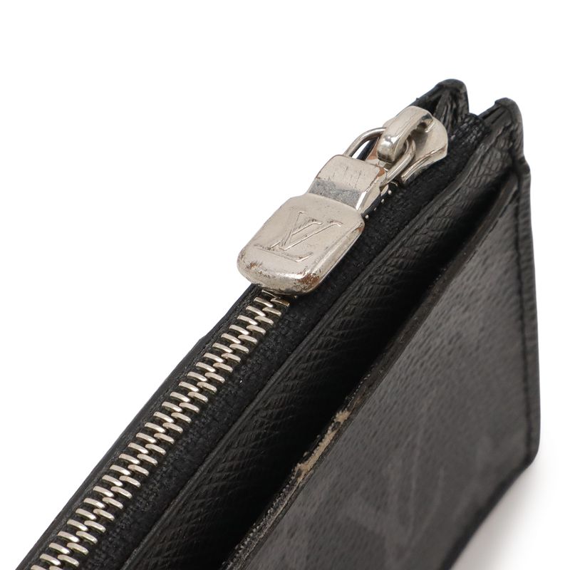 Louis Vuitton Taigarama Monogram Eclipse Coin Card Holder Purse