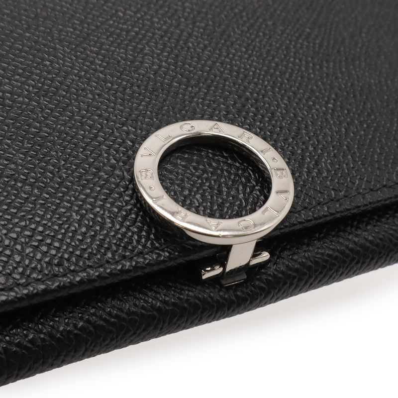 Bvlgari Logo Clip Bifold Wallet Grain