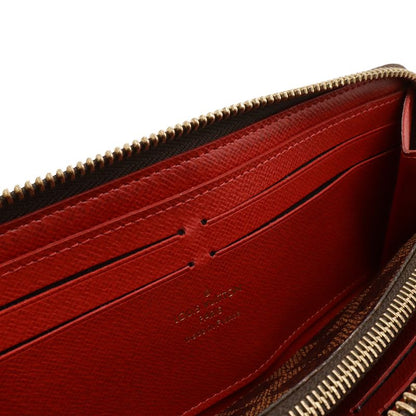 Louis Vuitton Damier Portefeuille Clemence Zip Around Wallet Cerise Red