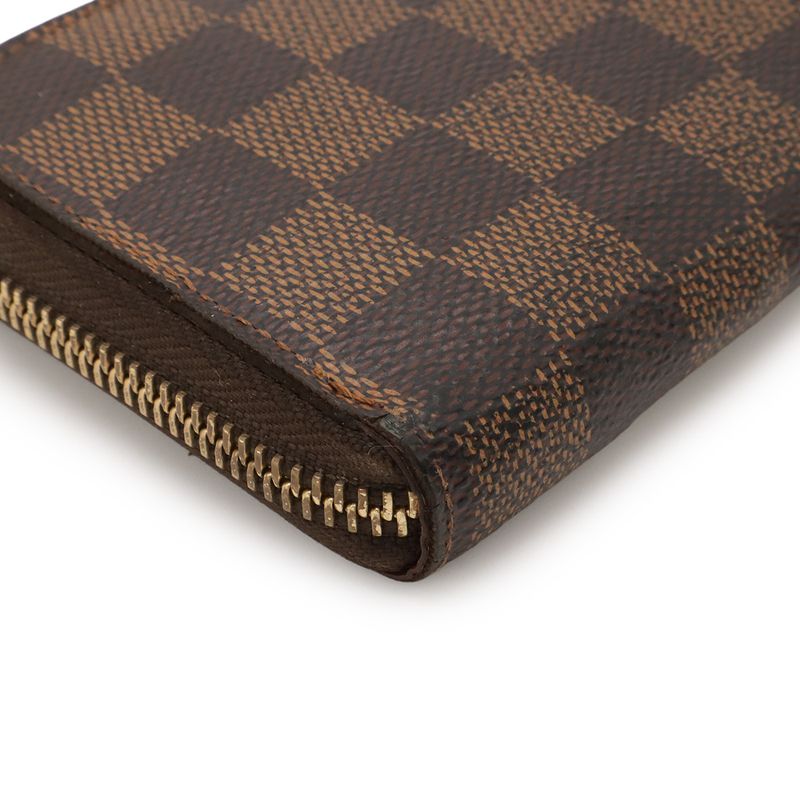 Louis Vuitton Damier Portefeuille Clemence Zip Around Wallet Cerise Red