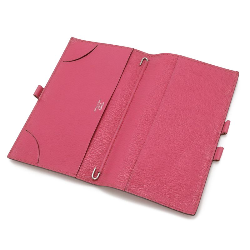 Hermes Agenda Vision Notebook Cover Chevre Leather Fuchsia Pink
