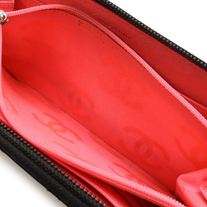 Chanel Cambon Line CC Logo Zip Around Wallet Soft Calf Leather Enamel