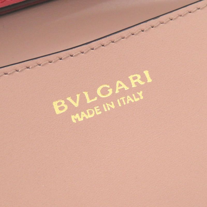 Bvlgari Serpenti Leather Red Bifold Wallet Red