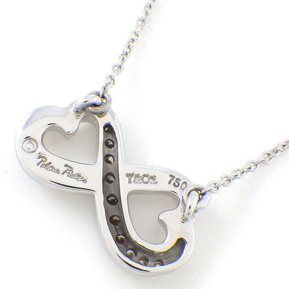 Tiffany & Co. Necklace Double Loving Heart Diamond 18K White Gold