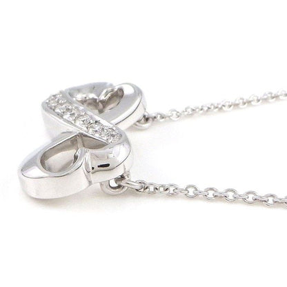 Tiffany & Co. Necklace Double Loving Heart Diamond 18K White Gold