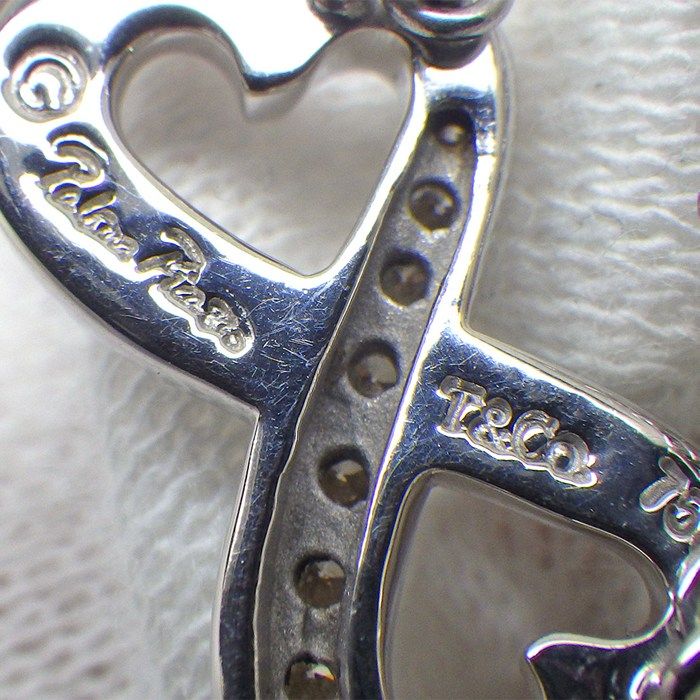 Tiffany & Co. Necklace Double Loving Heart Diamond 18K White Gold