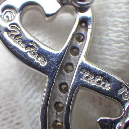 Tiffany & Co. Necklace Double Loving Heart Diamond 18K White Gold