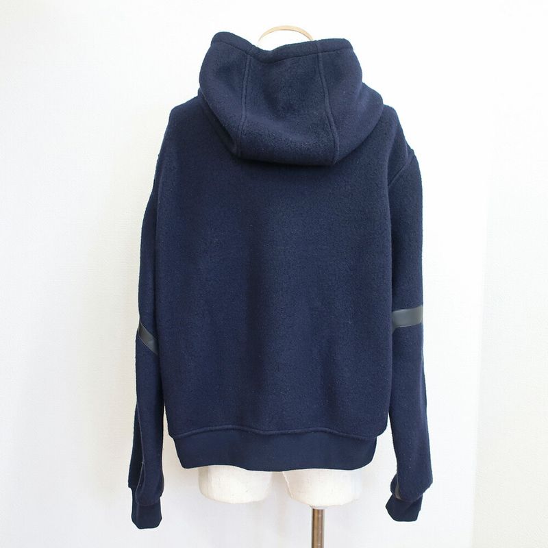 Hermes Hoodie Knit Navy L Navy Wool Cashmere Detail