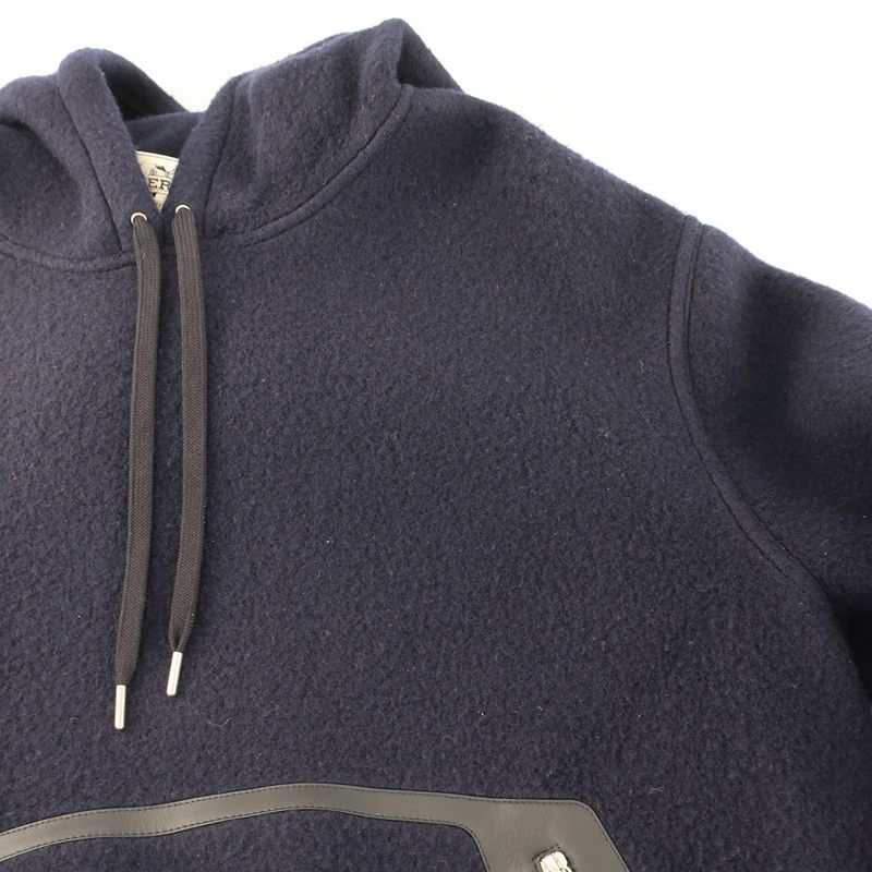 Hermes Hoodie Knit Navy L Navy Wool Cashmere Detail