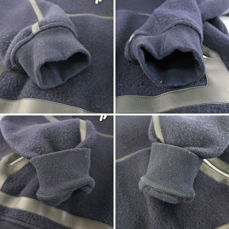Hermes Hoodie Knit Navy L Navy Wool Cashmere Detail