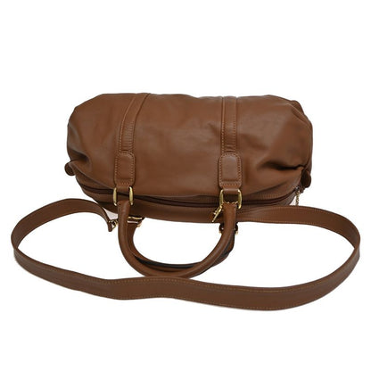 Gucci Shoulder Bag 2-Way Brown Leather