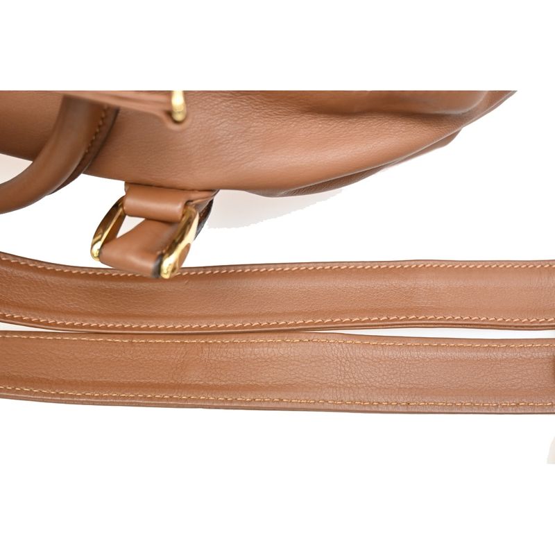 Gucci Shoulder Bag 2-Way Brown Leather