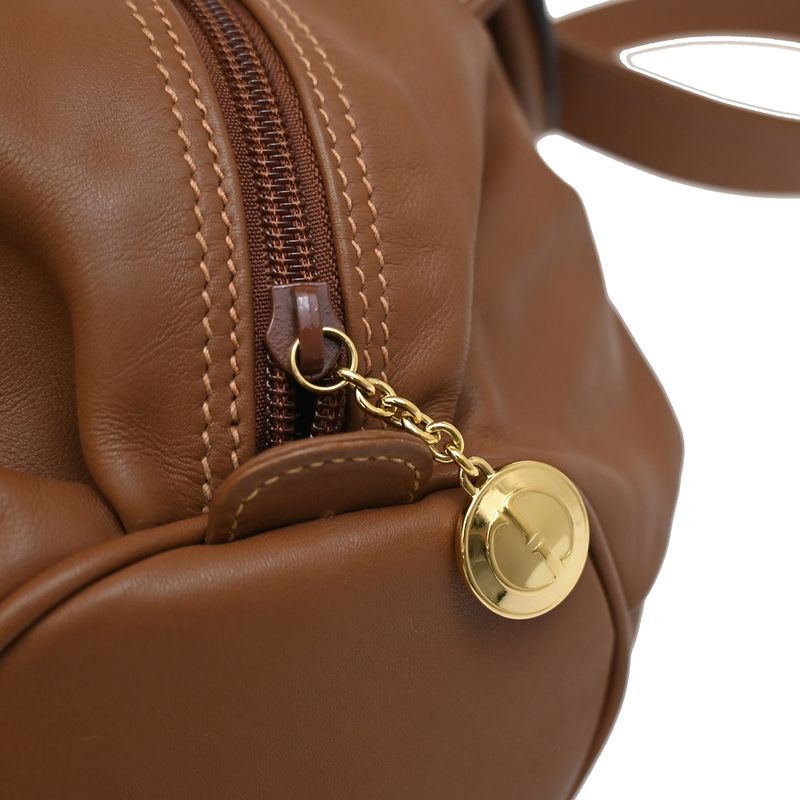 Gucci Shoulder Bag 2-Way Brown Leather