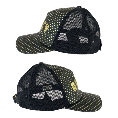 Gucci Sega Collaboration Black Gold Leather Nylon Cap