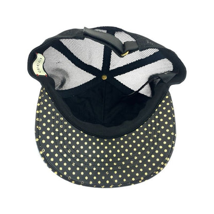 Gucci Sega Collaboration Black Gold Leather Nylon Cap