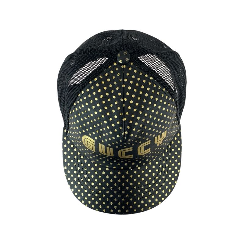 Gucci Sega Collaboration Black Gold Leather Nylon Cap