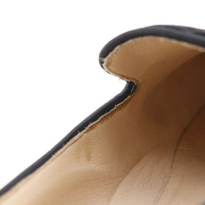 Chanel CC Logo Opera Shoes Velvet Black Loafers