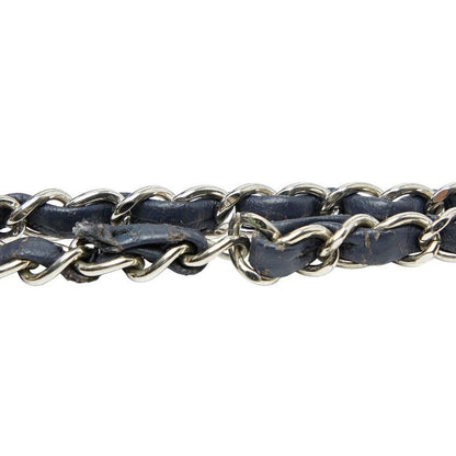 Chanel Lipstick CC Logo Chain Tote Shoulder Bag Navy Patent Leather