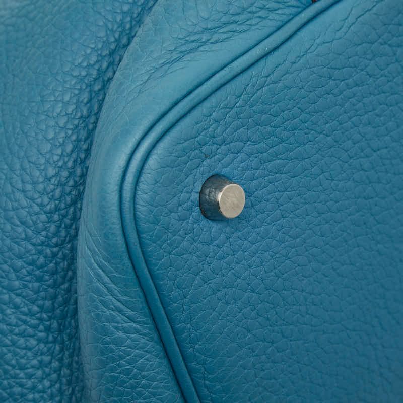 Hermes Picotin MM Blue Silver Taurillon Clemence
