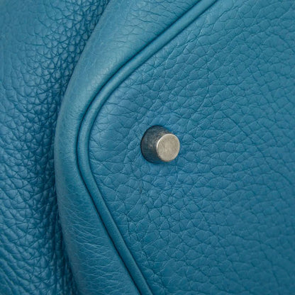 Hermes Picotin MM Blue Silver Taurillon Clemence