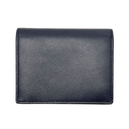 Prada Wallet Saffiano Leather Bifold Navy Multi